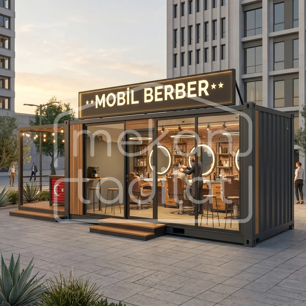 mobil-berber-konteyneri Mobil Berber Salonu - Endüstriyel Konseptli Erkek Bakım Modülü - Görsel 1